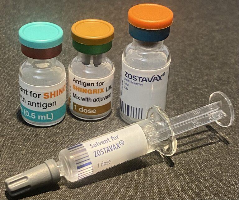 Kemasan vaksin herpes zoster (Shingrix) untuk pencegahan cacar api pada lansia