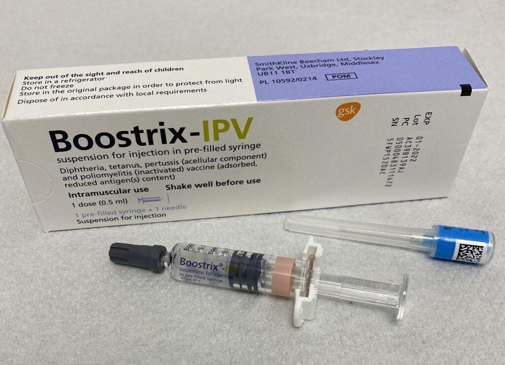 Vaksin Tdap (Boostrix-IPV) dalam kemasan pre-filled syringe, salah satu vaksin yang dianjurkan untuk ibu hamil